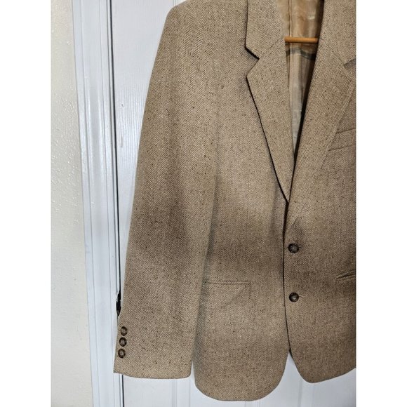 John Molloy Tan/Khaki DonegalTweed Mens 40 Pure New Wool Sport Blazer Jacket - Picture 13 of 14